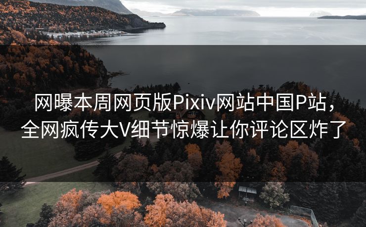 网曝本周网页版Pixiv网站中国P站，全网疯传大V细节惊爆让你评论区炸了