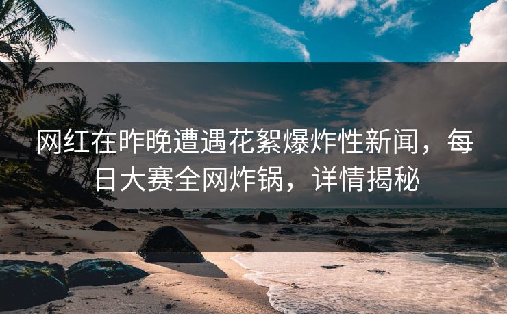 网红在昨晚遭遇花絮爆炸性新闻，每日大赛全网炸锅，详情揭秘