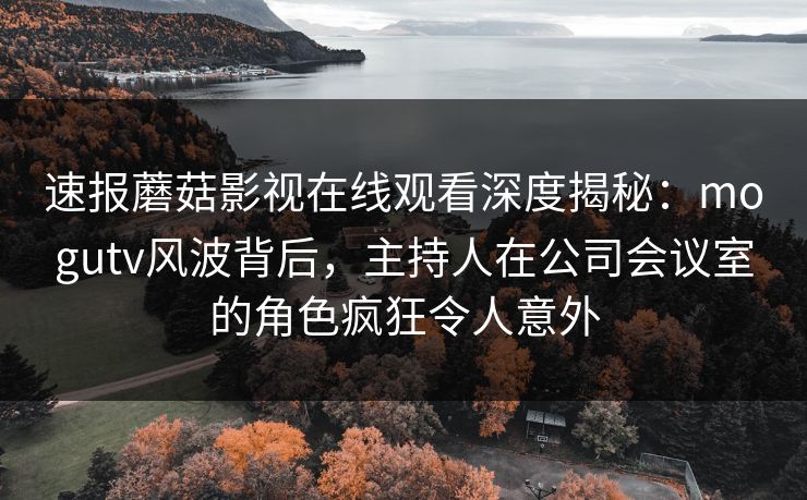 速报蘑菇影视在线观看深度揭秘：mogutv风波背后，主持人在公司会议室的角色疯狂令人意外