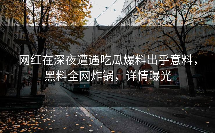 网红在深夜遭遇吃瓜爆料出乎意料，黑料全网炸锅，详情曝光